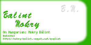 balint mokry business card
